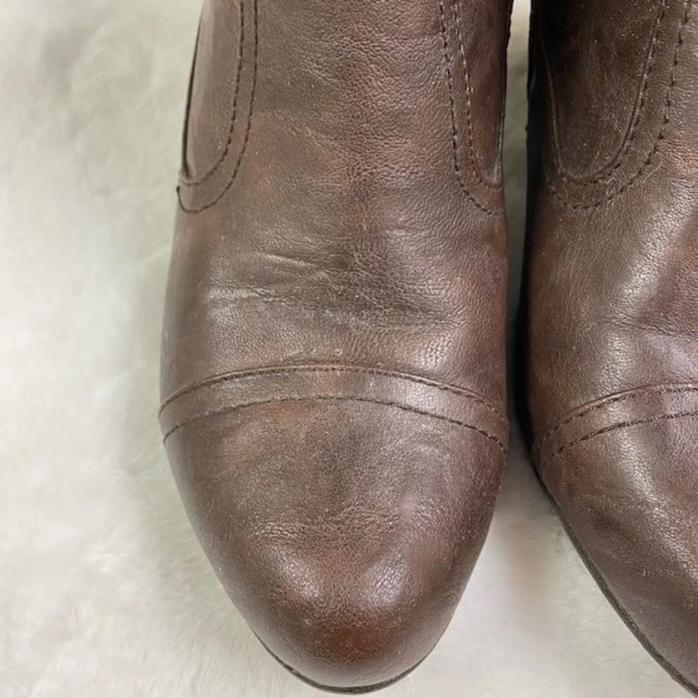 Patrizia‎ by Spring Step Brown Zip Heeled Ankle Bootie Size EU 39 US 8.5